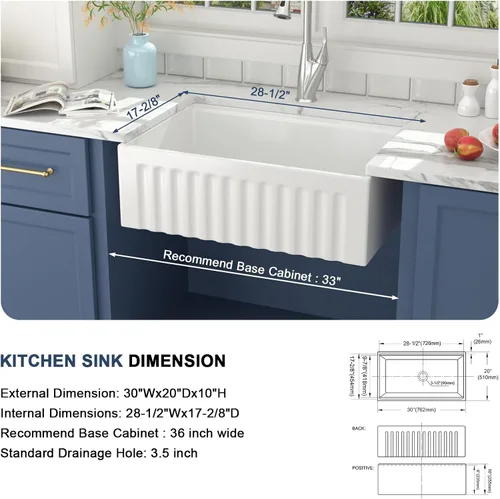 Miniatura 6 de Lordear Farmhouse Kitchen Sink