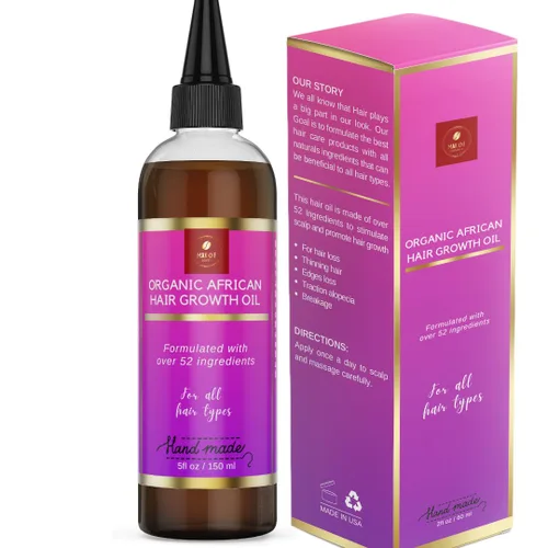 Aceite de crecimiento del cabello Chebe, estimulador 52 en 1 para el cuero cabelludo para un crecimiento rápido y extremo en puntos calvos, bordes.