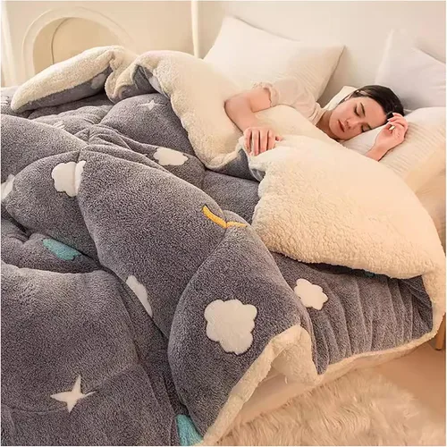 Miniatura 9 de ZTGL Comfort - Manta de cama pesada de alta calidad, reversible, edredón alternativo de plumón sintético, súper cálido, suave terciopelo de cordero