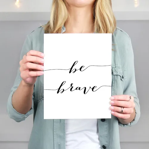 Miniatura 3 de DREAM BIG PRINTABLES Impresiones artísticas de pared "Sé amable, sé valiente, sé tú mismo" (juego de 3) - sin marco - 20x25 cm de arte motivacional