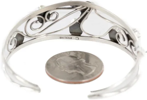 Miniatura 5 de $250Tag Certificado Navajo Natural Lapislázuli Pulsera Nativa Americana 12946-1 Hecho por Loma Siiva, Metal Piedra, Lapislázuli