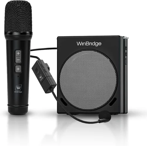 Sistema PA portátil WinBridge con micrófono Bluetooth, amplificador de voz inalámbrico de 30W, altavoz y micrófono portátil para profesores, guía de