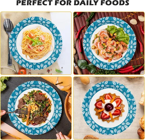 Miniatura 5 de JOLLY CHEF - Platos de papel desechables de 10 pulgadas, paquete de 140 unidades, platos de papel impresos resistentes para uso diario, a prueba