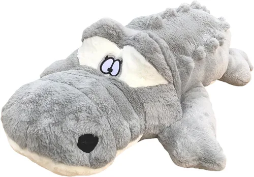 Miniatura 9 de Almohada de felpa de cocodrilo, animal de peluche de cocodrilo de 38 pulgadas, decoración del hogar, regalo de Navidad, San Valentín, cumpleaños