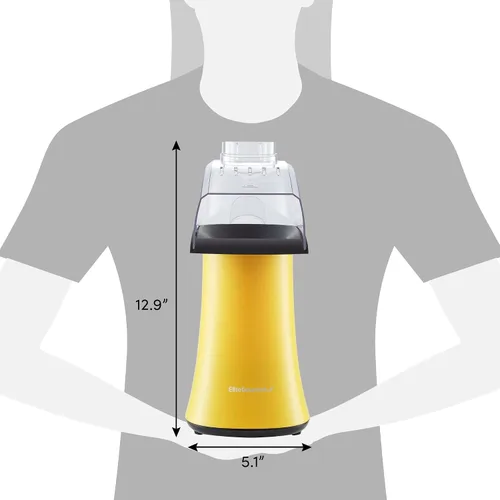 Miniatura 6 de Elite Gourmet - Máquina eléctrica para hacer palomitas de maíz con aire caliente rápido, 1300W con taza de medir y bandeja para derretir