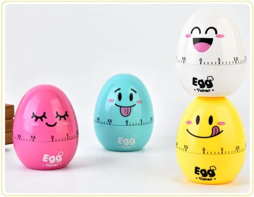 Miniatura 5 de Temporizadores de maquinaria de huevos de dibujos animados lindos 60 minutos temporizador de cocina mecánica reloj contadores de alarma ruidosos Azul