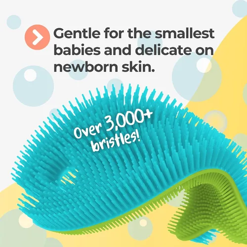 Miniatura 2 de Innobaby Bathin' Smart - Exfoliante de baño de silicona sensorial para bebés y niños pequeños, color verde aguamarina