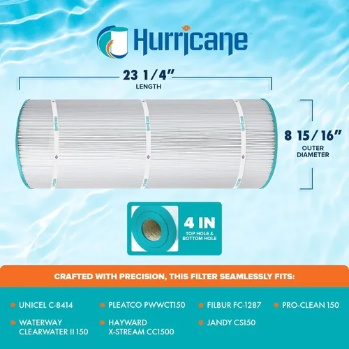 Miniatura 3 de Hurricane Filtros - HF8414-01P Cartucho de filtro de piscina morado platino - Reemplazo para PWWCT150, Unicel C-8414, Filbur FC-1287, Waterway