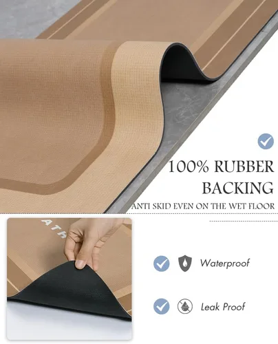 Miniatura 4 de MontVoo - Tapete de baño antideslizante, súper absorbente, resistente a las manchas, de secado rápido, delgado, para baño, suelo, bañera, tocador