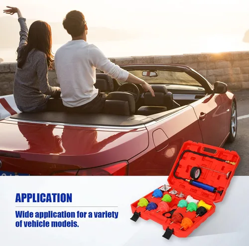 Miniatura 6 de Yonligonju Kit de probador universal de fugas de presión de radiador, kit de probador de presión de refrigerante automotriz para motocicleta