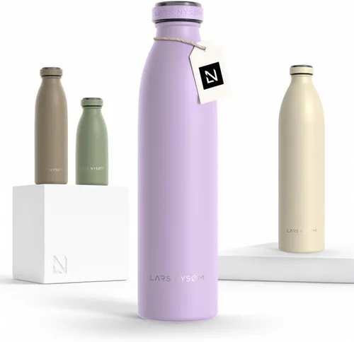 Miniatura 58 de LARS NYSØM Botella de agua XL de acero inoxidable aislada 12oz 17oz 25oz 34oz 51oz Botella térmica aislada para bebidas calientes y frías Azul