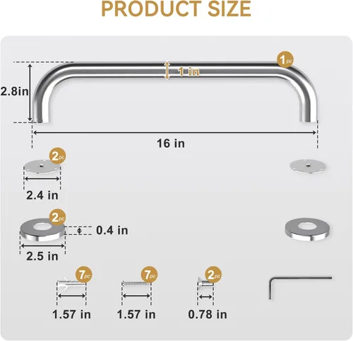 Miniatura 6 de AmazerBath Barras de apoyo para ducha para personas mayores antideslizantes, barra de seguridad para el baño para personas necesitadas, barras