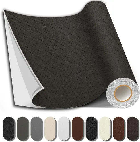 Miniatura 17 de Cinta de reparación de cuero Shagoom, parche de reparación autoadhesivo impermeable de 17X79 pulgadas, parches grandes de vinilo DIY para sofás