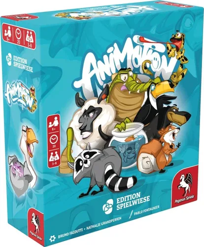 Pegasus Spiele Animotion - Juego de cartas para 3 a 8 jugadores - Juegos de cartas para la familia - 20 minutos de juego - Juegos para la noche de