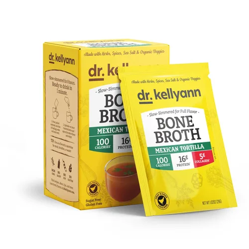 Miniatura 10 de Dr. Kellyann Paquetes de caldo de hueso de pollo al romero asado (7 porciones) – 0.63 oz de proteína, colágeno alimentado con pasto, apto para dieta