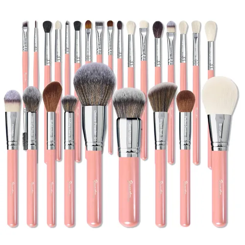 Miniatura 7 de Conjunto de brochas profesionales para maquillaje de 26 piezas, brochas de maquillaje de pelo de cabra natural real etiquetadas, conjunto de brochas