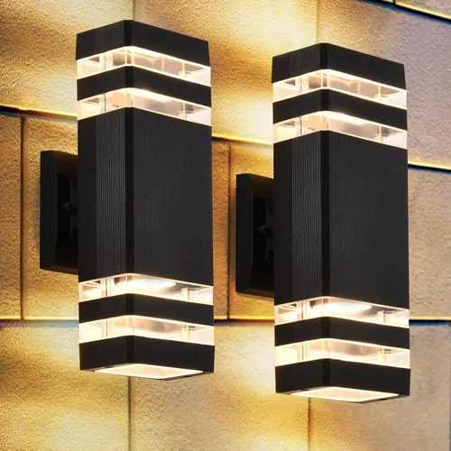 Miniatura 13 de DASTOR Lámpara de Pared Moderna para Exteriores, Luminaria Negra para Exteriores Montaje en Pared, Cuerpo de Aluminio Luces Exteriores para Casa