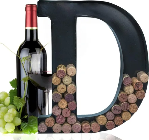 Miniatura 12 de Made Easy Kit Letra de metal para corchos de vino, monograma para atesorar recuerdos y soporte con kit de montaje en pared gratuito A-Z