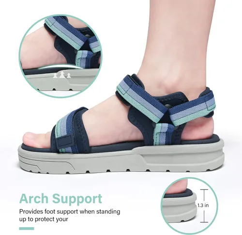 Miniatura 3 de THSOGO Sandalias deportivas para niños, sandalias de agua con soporte de arco ajustable para caminar (niños pequeños - niños grandes)