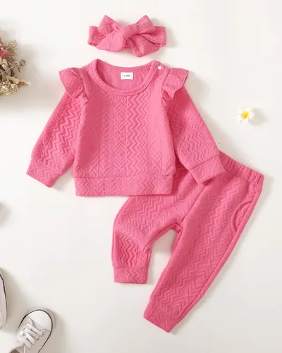 Miniatura 2 de Mioglrie Conjunto de ropa de bebé para niña, tops y pantalones, ropa para niñas pequeñas, sudaderas para bebés