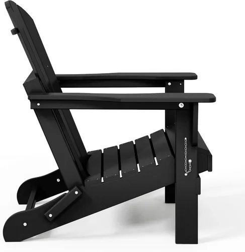 Miniatura 8 de WestinTrends Malibu HDPE - Silla plegable Adirondack de polietileno para exteriores, color negro