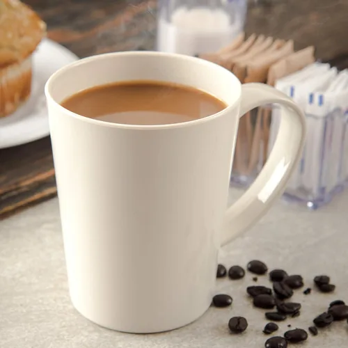 Miniatura 3 de Taza de café Carlisle FoodService Products de plástico con asa grande para buffets, hogar y restaurante, Tritan, 12 onzas, color hueso