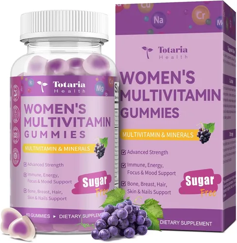 Miniatura 14 de Totaria (2 piezas) Gomitas multivitamínicas sin azúcar para mujeres de 14+ con inositol, hierro, ácido fólico, biotina, gomitas multivitamínicas