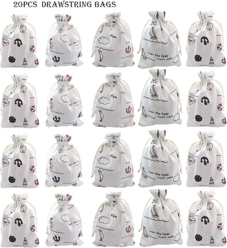 Miniatura 2 de RIGHTA TECH Bolsas de regalo náutico, bolsas de regalo náutico, bolsa de regalo con cordón, anclajes náuticos, bolsa de regalo para boda, fiesta