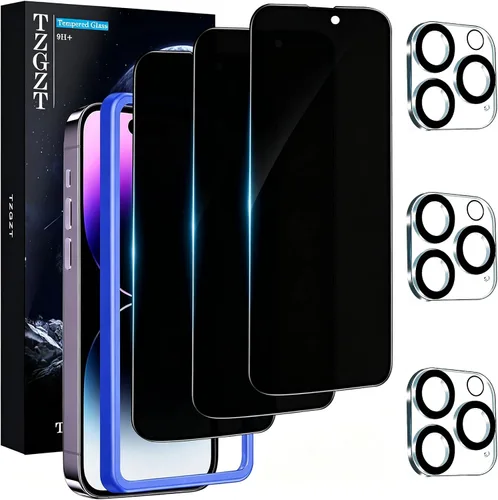 Miniatura 11 de TZGZT [True 9H+ Irrompible] Paquete de 3 para Protector de Pantalla iPhone 13 Película de Vidrio Templado, con Paquete de 3 Accesorios Protector