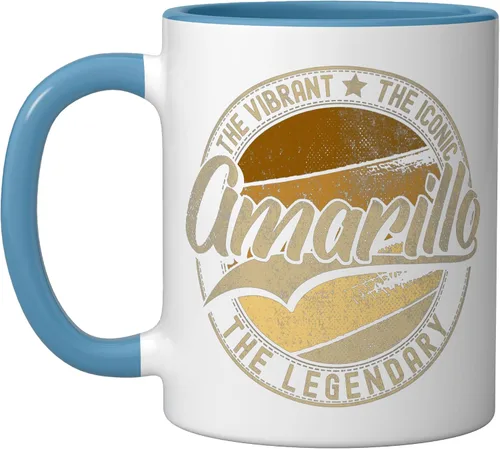 Miniatura 7 de Amarillo TX Texas Vintage Distressed Ceramic Mug, Black/White