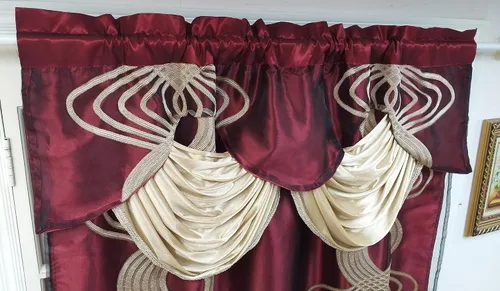 Miniatura 2 de GOHD Spinning Singer. Voile. Cortina de ventana jacquard de gasa con cenefa adjunta y respaldo de tafetán. Juego de 2 piezas. Cada pieza de 54