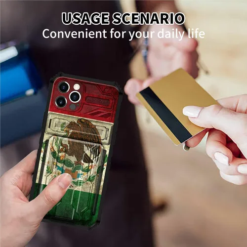 Miniatura 5 de Funda tipo cartera para iPhone 13 Pro Max con soporte para tarjetas, función atril, híbrida, de doble capa, protección a prueba de golpes