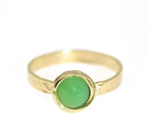 Miniatura 2 de Anillo de oro de piedras preciosas, anillo de piedra chapada en oro de 14 quilates, anillo de piedra apilable, anillo de oro de piedra pequeña