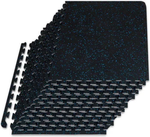 Miniatura 7 de ProsourceFit Tapete de Ejercicio de Rompecabezas con Superficie de Goma de ½ pulgada, 24 pies cuadrados (PIES²), 6 baldosas, baldosas entrelazadas