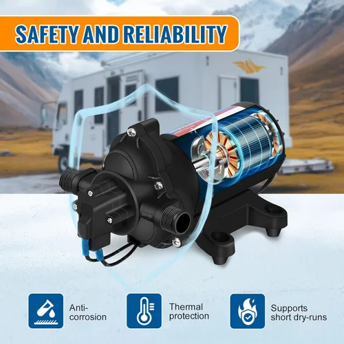 Miniatura 5 de YOUNGTREE Bomba de presión de diafragma de agua industrial de 110V 4.0GPM 50PSI Bomba eléctrica de transferencia de agua para RV bajo demanda de 110
