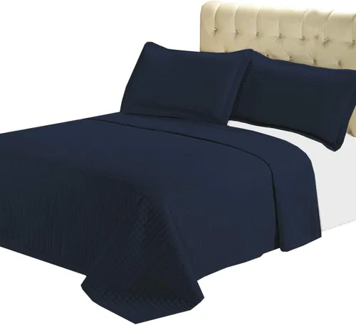 Miniatura 7 de sheetsnthings Juego de colcha acolchada de lujo, 3 piezas de microfibra sin arrugas, cómoda colcha con fundas de almohada a juego (tamaño King, gris)