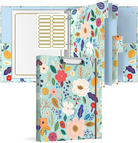 Miniatura 14 de Rouidr Carpeta de 3 anillos con portapapeles, 1 pulgada, 8.5 x 11 pulgadas, tamaño carta, carpetas organizadoras con pestañas divisorias y fundas