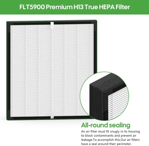 Miniatura 4 de FLT5900 Filtro J de repuesto para AC5900WCA/AC5900WDLX Air Puri fiers, 1 True HEPA + 4 filtros de carbono
