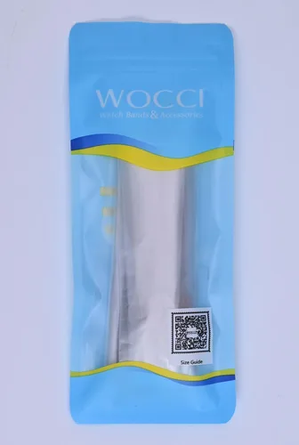 Miniatura 10 de WOCCI Correa de reloj de lujo de 0.709 in, correa de cuero italiano con hebilla cónica (negro)