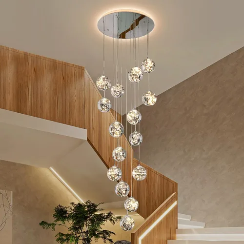 Miniatura 16 de Lámparas Colgantes Candelabros de Cristal Modernos Luminaria Colgante para Isla de Cocina Lámpara Colgante de Esfera, Candelabro Ajustable
