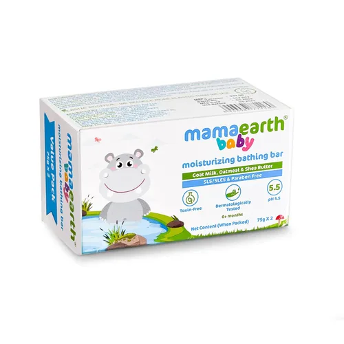 Miniatura 2 de MAMAEARTH Barra de baño hidratante para bebés, leche de cabra, avena y manteca de karité, 2.65 oz × 2 (2.64 oz cada uno)