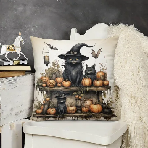 Miniatura 15 de Fundas de almohada de hojas de arce punteadas naranjas y amarillas, fundas de almohada de cosecha de temporada naranja cuadrado para sofá, sala