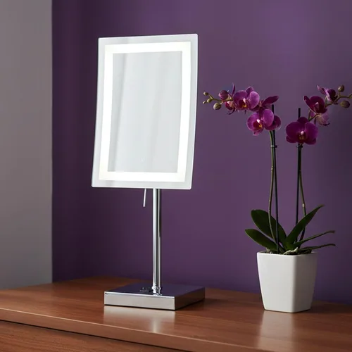 Miniatura 7 de JERDON Espejo de aumento de mesa iluminado - Espejo de maquillaje negro con aumento 5X y luces LED - Modelo JRT910BKL