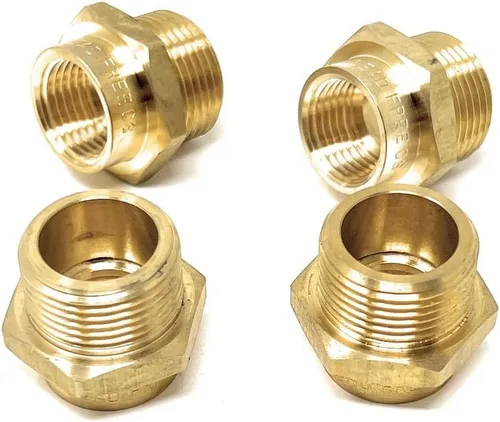 Miniatura 9 de Adaptador de latón sin plomo Cascada, rosca G británica BSPP macho a NPT hembra (1" x 1" (1 pieza))