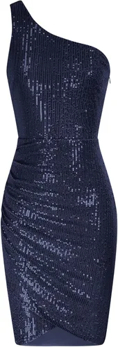 Miniatura 8 de GRACE KARIN Vestido de lentejuelas para mujer, con purpurina brillante, un hombro, vestido de fiesta, club, dobladillo cruzado, vestidos de cóctel