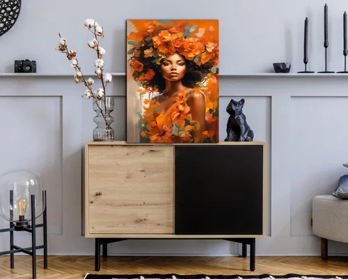 Miniatura 271 de Arte de pared afroamericano, decoración de rey y reina bailarín negro para sala de estar, arte de pareja de amor negro para dormitorio, lienzo