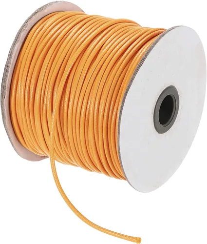 Miniatura 57 de MECCANIXITY Cordón encerado de poliéster encerado de 0.020 in, cuerda de cera de 175 yardas para hacer pulseras, collares, cuentas, joyería y Negro
