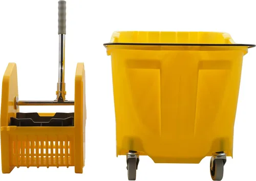 Miniatura 4 de SPARTA OmniFit - Cubo para trapeador con escurridor de presión, plástico, 35 cuartos de galón, color amarillo