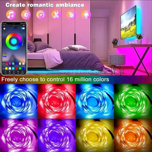 Miniatura 2 de Luz LED para TV, tira de luz RGB que cambia de color, tira de luz de TV con control remoto USB para TV de 32 a 80 pulgadas, instalación rápida
