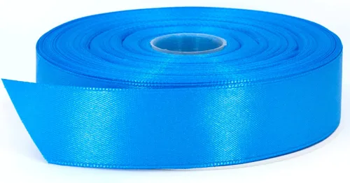 Miniatura 26 de Cinta de satén azul, 1/2 pulgada x 50 yardas, color sólido de doble cara, rollo de cinta gruesa y duradera, cinta 100% poliéster para envolver